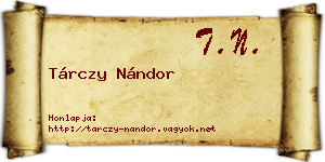 Tárczy Nándor névjegykártya