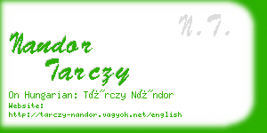 nandor tarczy business card